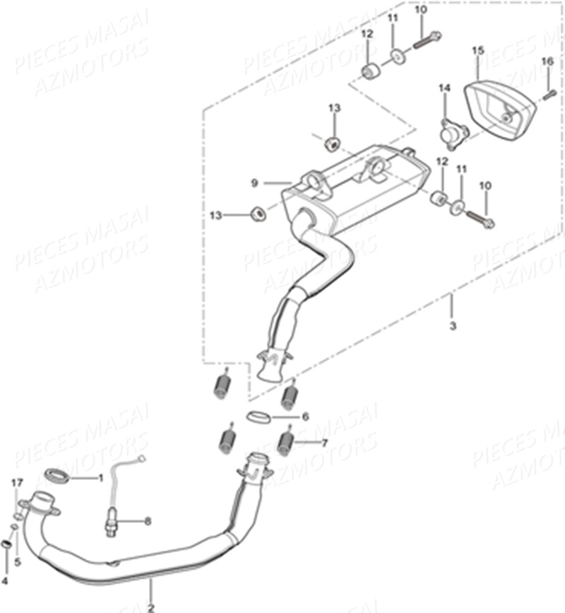 ENSEMBLE ECHAPPEMENT AZMOTORS MASAI X300