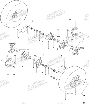 ESSIEU AVANT AZMOTORS MASAI X300