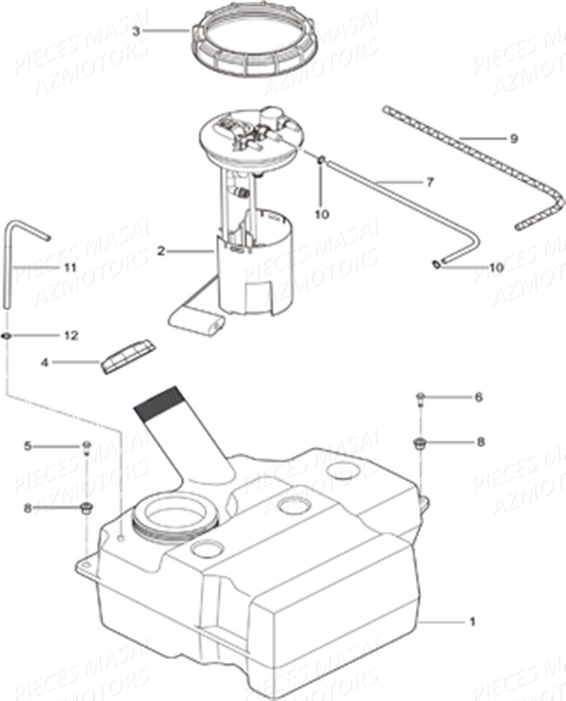 RESERVOIR CARBURANT AZMOTORS MASAI X300