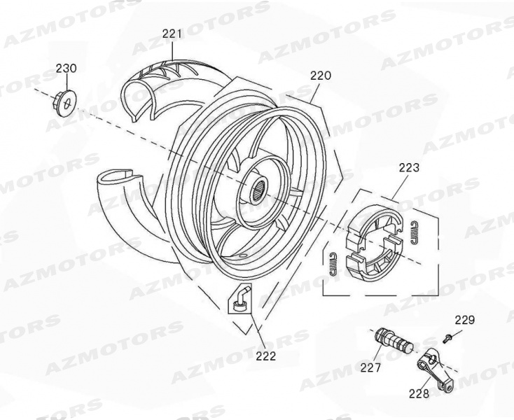 ROUE ARRIERE MASH MASH BIBOP 50 RACE 4T 2018 2019