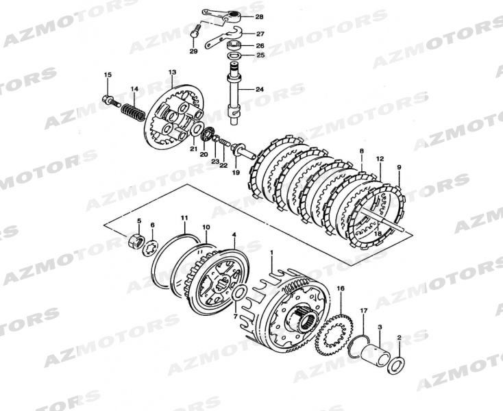 BUTEE A ROULEAUX (Mash) pour EMBRAYAGE de MASH BLACK SEVEN 250 Euro4 2017 2020