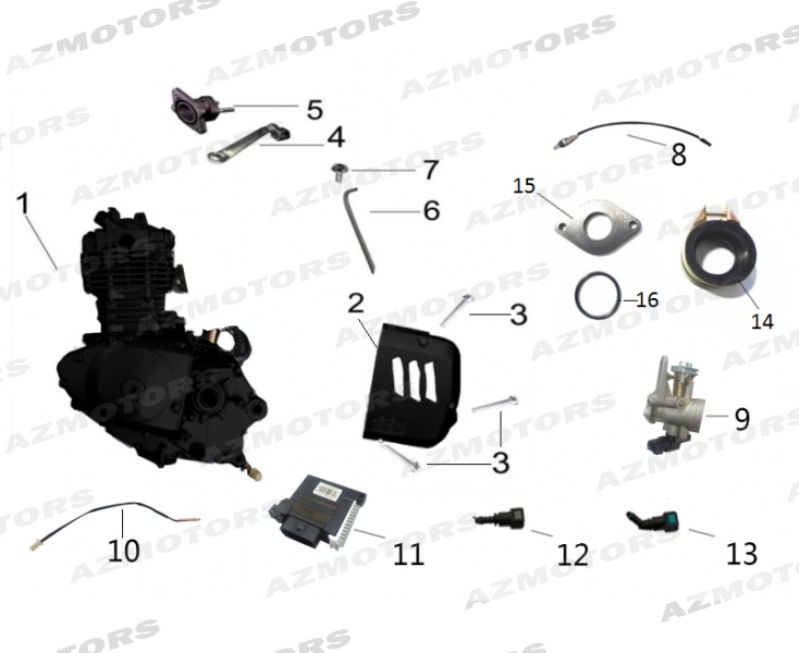 COMPOSANT MOTEUR MASH MASH BROWN SEVEN 125 2018 2020