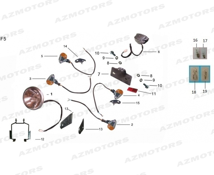 CLIGNOTANT AV DROIT  SCR/CR/2-50 (Mash) pour PHARE FEU CLIGNOTANTS de MASH BROWN SEVEN 125 2018 2020
