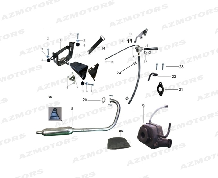 Echappement Boitier Filtre MASH Pieces MASH CAFE RACER 125 (2013-2016)