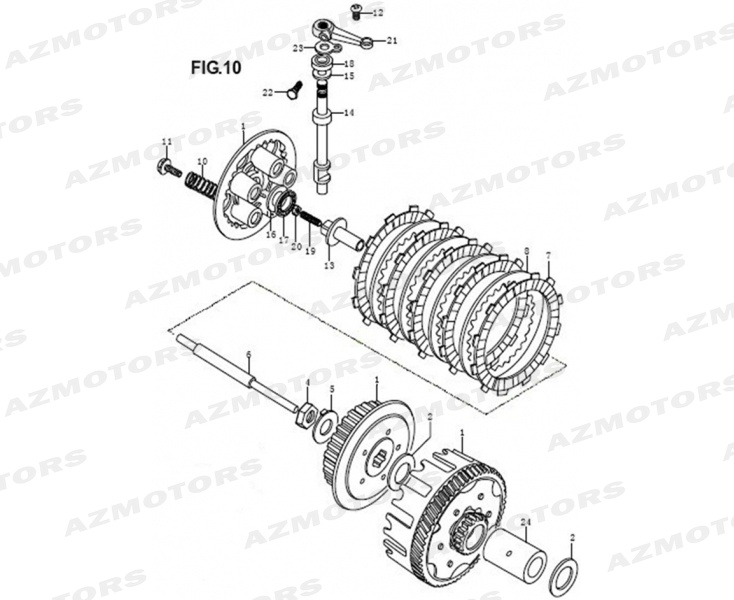 BUTEE A ROULEAUX (Mash) pour EMBRAYAGE de MASH CAFE RACER 125 2013 2016