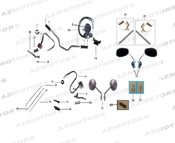 Ensemble Guidon Commodos MASH Pieces MASH CAFE RACER 125 (2013-2016)