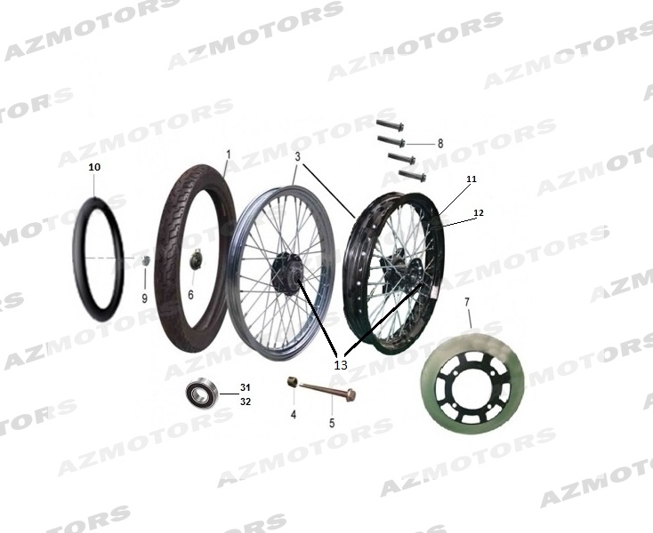 Roue Avant MASH Pieces MASH CAFE RACER 125 (2013-2016)