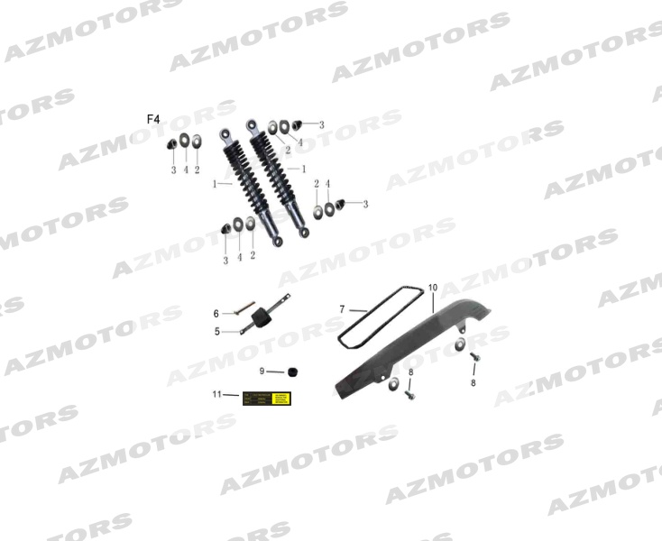 Amortisseurs Chaine MASH Pieces MASH CAFE RACER 125 Euro4 (2017-2018)