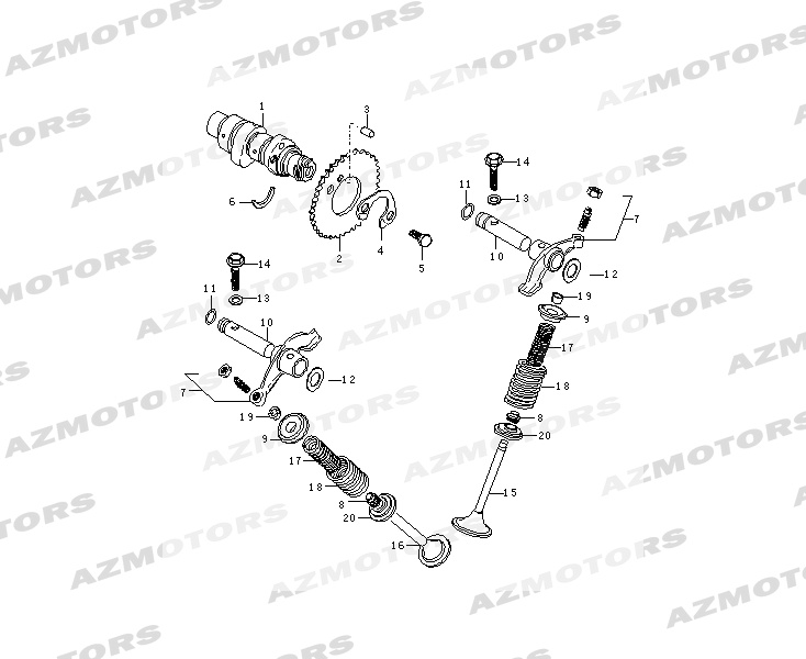 Arbre A Came Soupapes MASH Pieces MASH CAFE RACER 125 Euro4 (2017-2018)