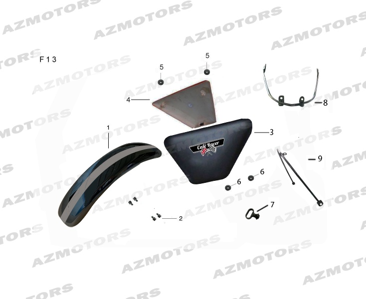 Caches Lateraux Garde Boue Avant MASH Pieces MASH CAFE RACER 125 Euro4 (2017-2018)