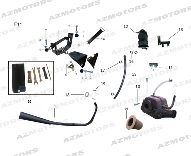 Filtre Air Echappement MASH Pieces MASH CAFE RACER 125 Euro4 (2017-2018)