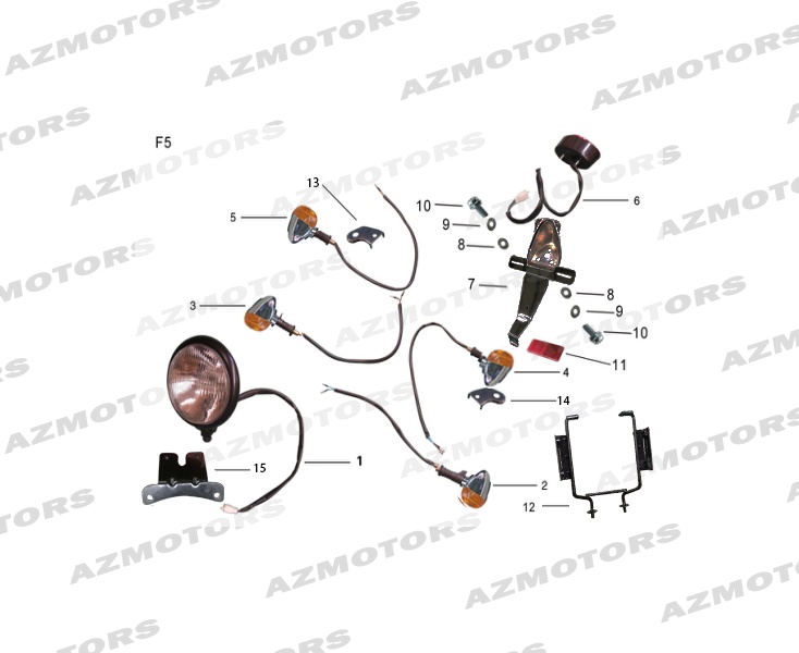 FEU AR  70/SCR/75/VIN/CR/2-50  ECROU 117100006000A (Mash) pour PHARE FEU CLIGNOTANTS de MASH CAFE RACER 125 Euro4 2017 2018
