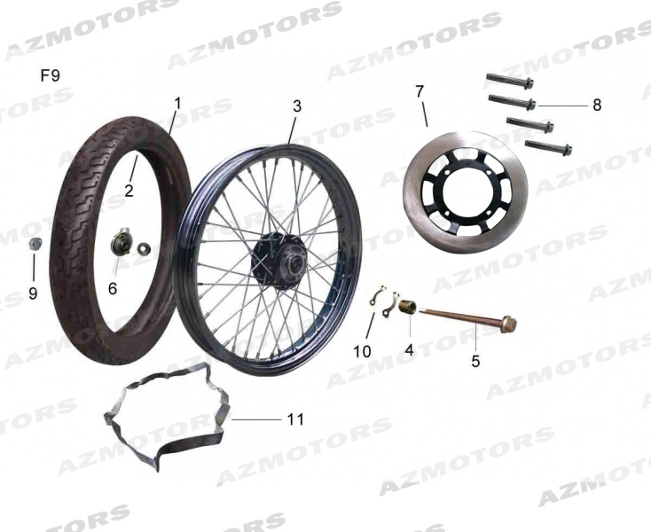 Roue Disque Avant MASH Pieces MASH CAFE RACER 125 Euro4 (2017-2018)