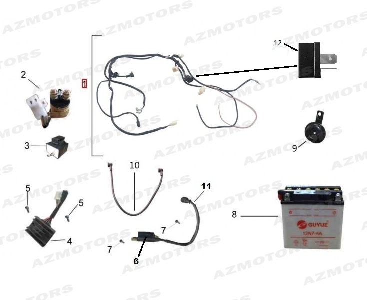 COMPOSANT ELECTRIQUE MASH MASH CAFE RACER 125 Euro4 2018 2019