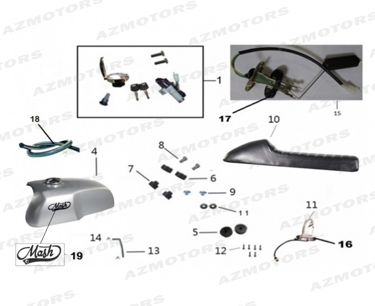 Reservoir Selle Kit Serrure MASH 