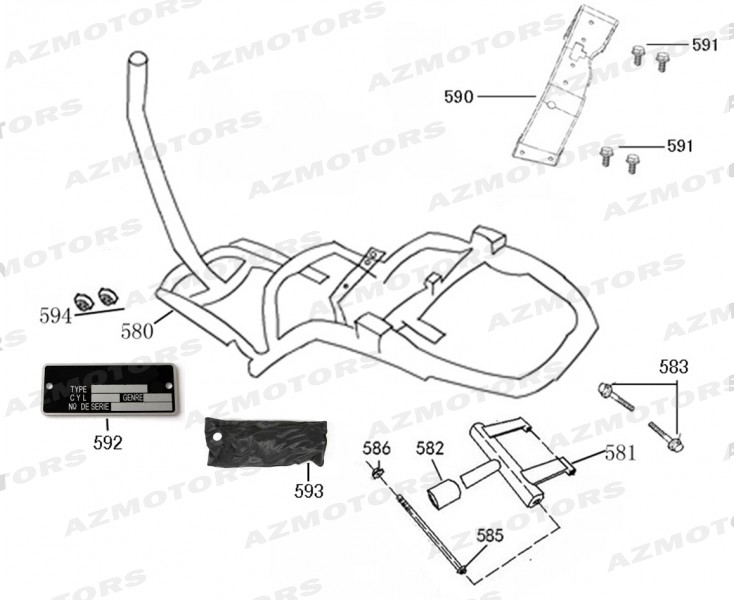 ECROU M6 CITY50/125 (Mash) pour CADRE de MASH CITY 4T 50 2016 2017