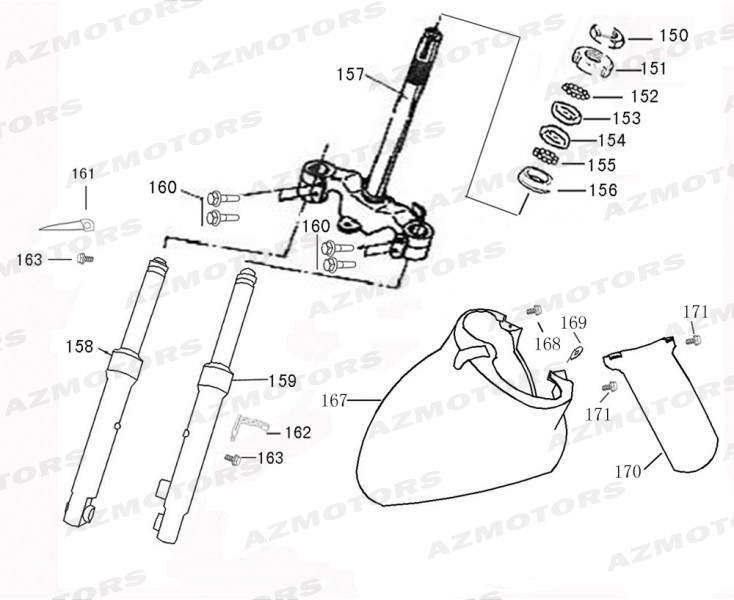 Fourche Et Garde Boue MASH 