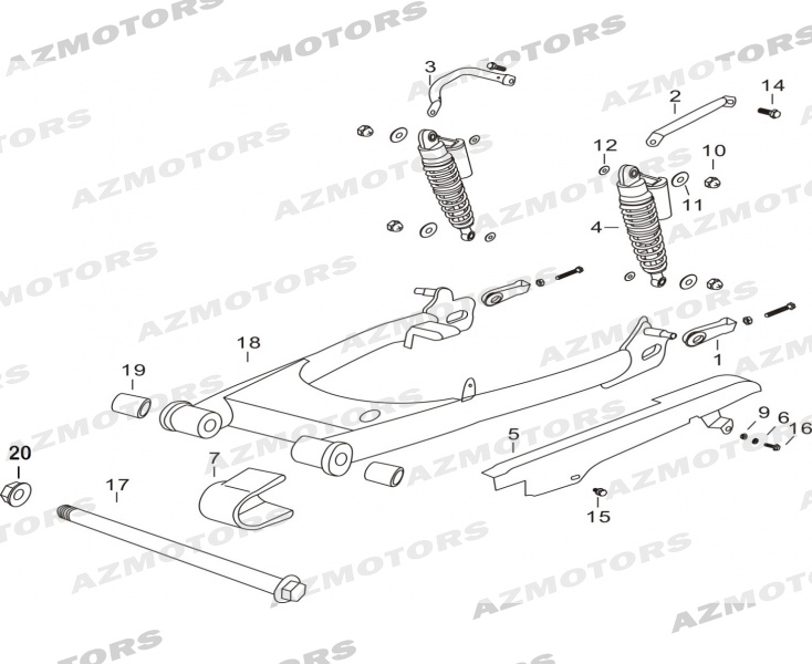AXE BRAS OSCILL 70/SCR/75/VIN/CR (Mash) pour ENSEMBLE BRAS OSCILLANT de MASH DIRT TRACK 125 2018