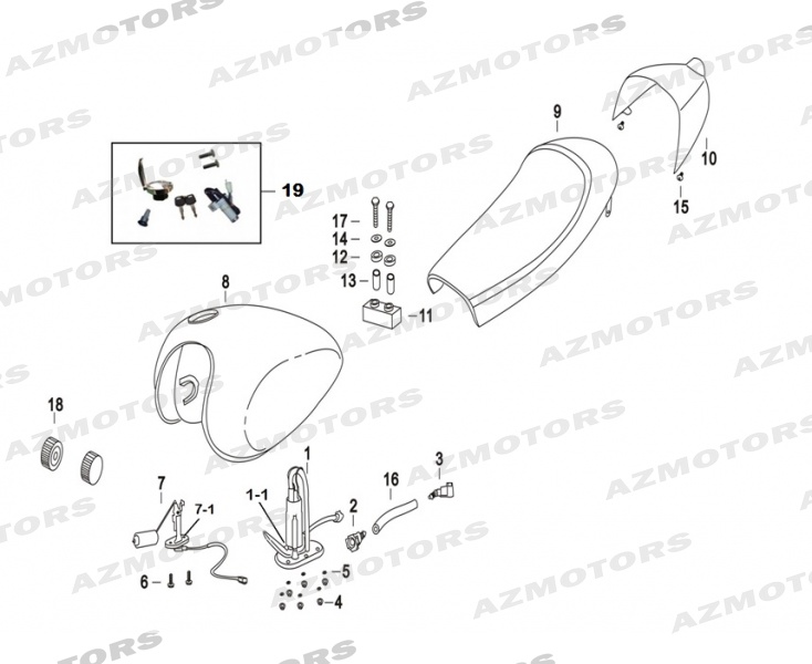 RESERVOIR_SELLE_KIT_SERRURE MASH Pieces MASH DIRT TRACK 125 (2018)