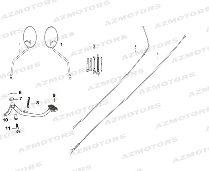 RETROVISEURS CABLES PEDALE DE FREIN ARRIERE MASH MASH DIRT TRACK 125 2018