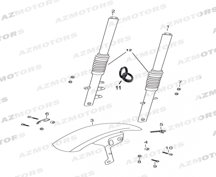 Bras De Fourche Garde Boue Avant MASH pieces MASH DIRT TRACK 250 (2019-2020)