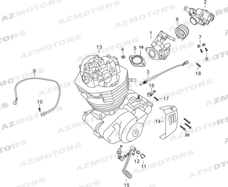 COMPOSANTS MOTEUR SELECTEUR MASH MASH DIRT TRACK 250 2019 2020