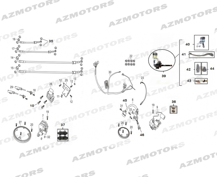 ETRIER AR 2-50 ABS -R- (Mash) pour ENSEMBLE FREIN ABS de MASH DIRT TRACK 250 2019 2020