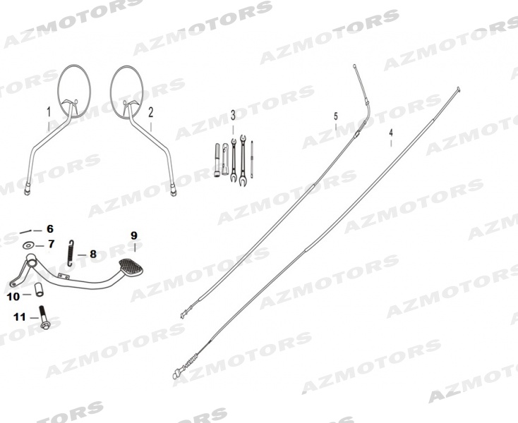 Retroviseurs Cables Pedale De Frein Arriere MASH pieces MASH DIRT TRACK 250 (2019-2020)