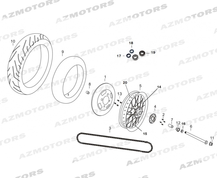 Roue Disque Arriere MASH pieces MASH DIRT TRACK 250 (2019-2020)