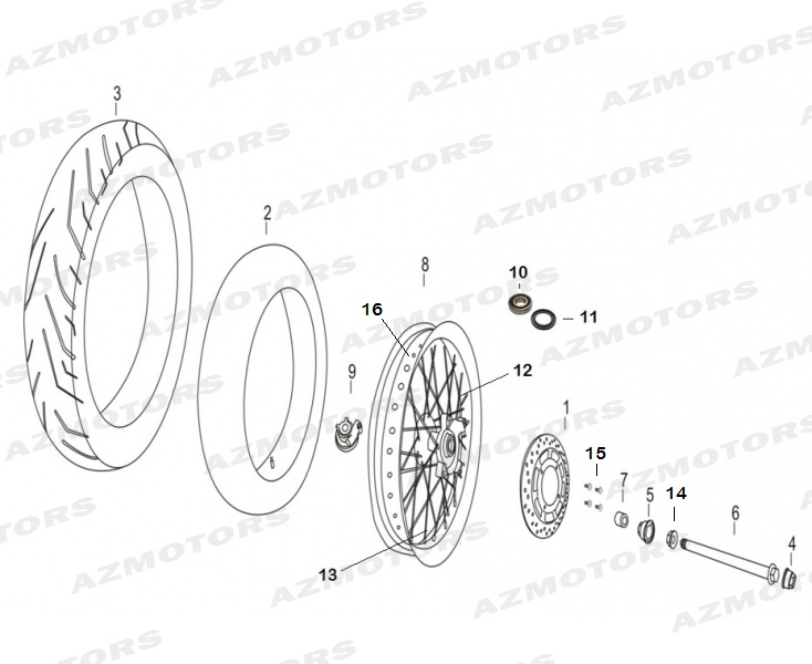 Roue Disque Avant MASH pieces MASH DIRT TRACK 250 (2019-2020)