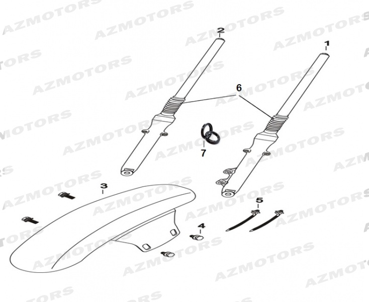 Bras De Fourche Garde Boue Avant MASH MASH DIRT TRACK 50 (2018-2019)
