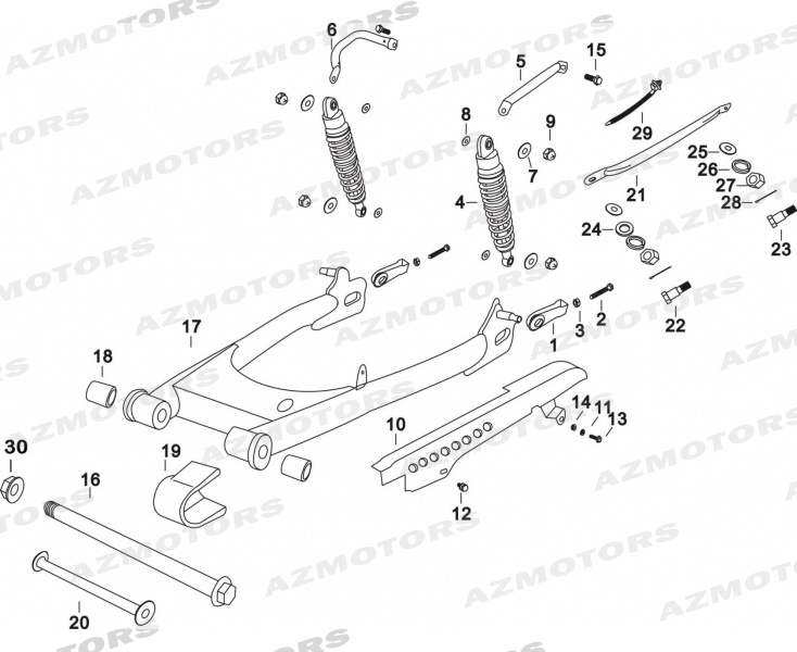 AXE BRAS OSCILL 70/SCR/75/VIN/CR (Mash) pour ENSEMBLE BRAS OSCILLANT de MASH DIRT TRACK 50 2018 2019
