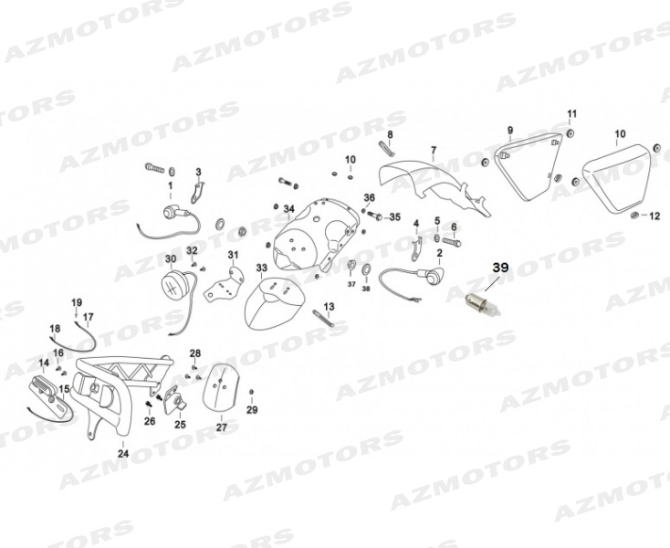 Garde Boue Arriere Cache Latereaux Clignotants MASH MASH DIRT TRACK 50 (2018-2019)