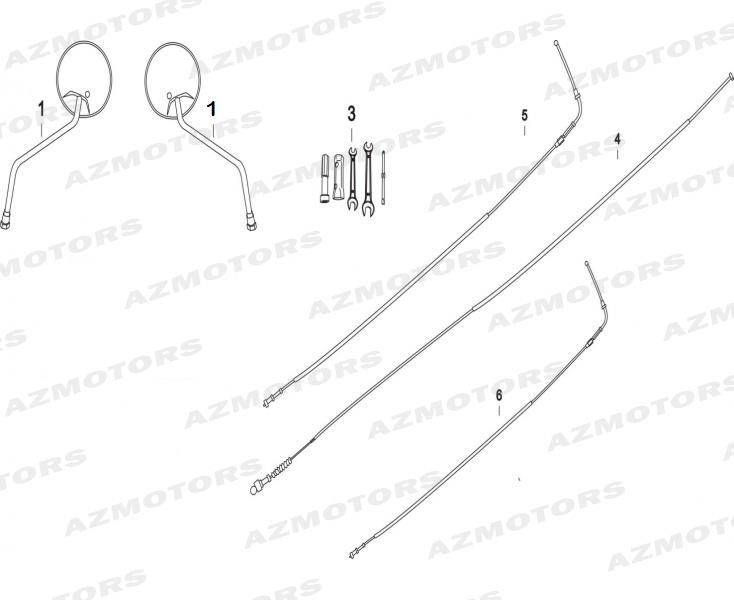 Retroviseurs Cables Outils MASH MASH DIRT TRACK 50 (2018-2019)