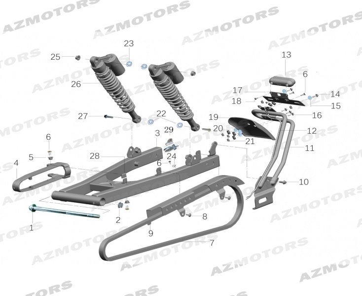 ECROU M6 FH/SR (Mash) pour BRAS OSCILLANT AMORTISSEUR de MASH DIRT TRACK 650 2019