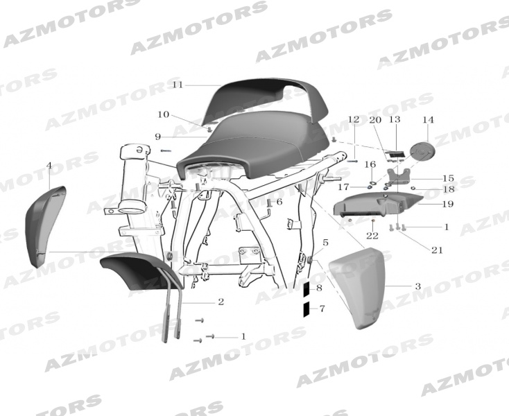 ECROU M6 FH/SR (Mash) pour CACHES LATEREAUX SELLE GARDE BOUE FEU AR de MASH DIRT TRACK 650 2019