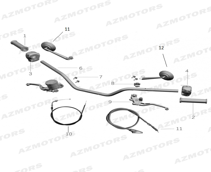 Guidon Cable Retroviseur MASH 