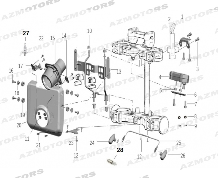 Phare Compteur Clignotants Avant MASH Pieces MASH DIRT TRACK 650 (2019)