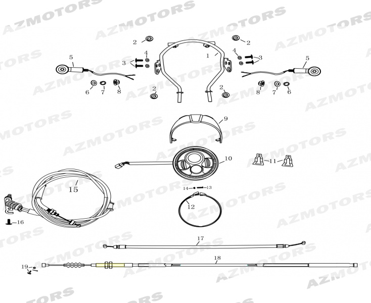 PHARE CLIGNOTANT AVANT CABLES MASH MASH FALCONE 125 2019 2019