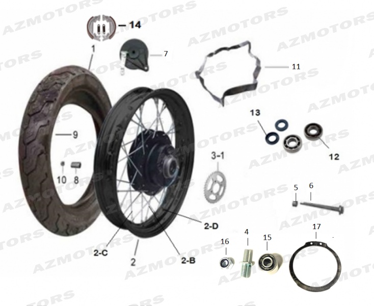 Roue Arriere MASH Pieces MASH FIFTY 4T 50 (2017)