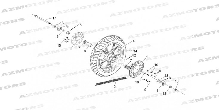 Roue Arriere Supermotard MASH 