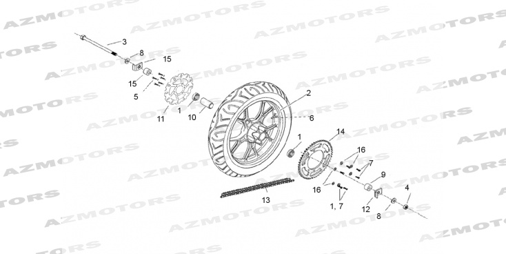 Roue Arriere Supermotard Type A MASH 