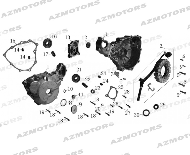 CARTER_ALLUMAGE_STATOR MASH Pieces MASH FIVE HUNDRED 400 - Moteur gris (2017-2019)