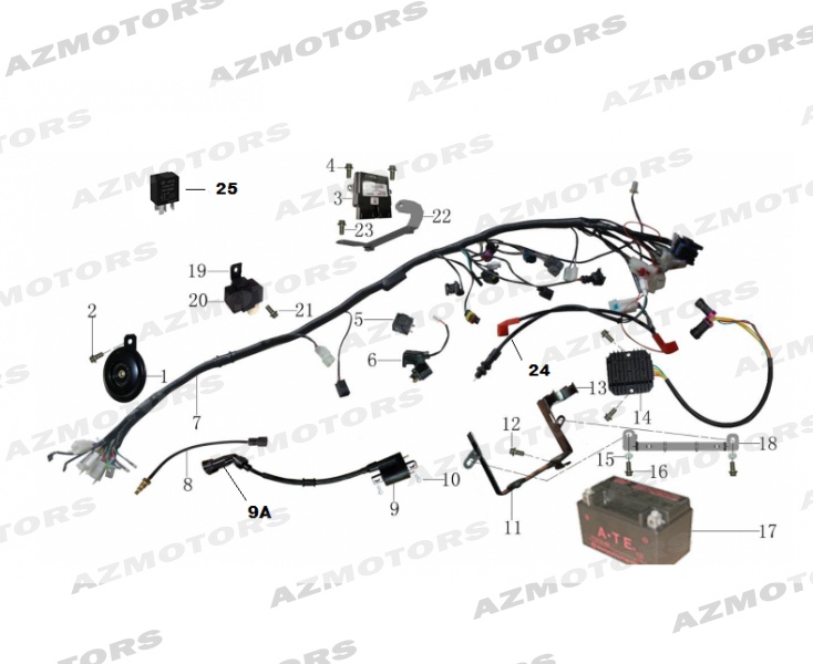 VIS M6X10  DELPHI FH (Mash) pour COMPOSANT ELECTRIQUE de MASH FIVE HUNDRED 400 2017 2019