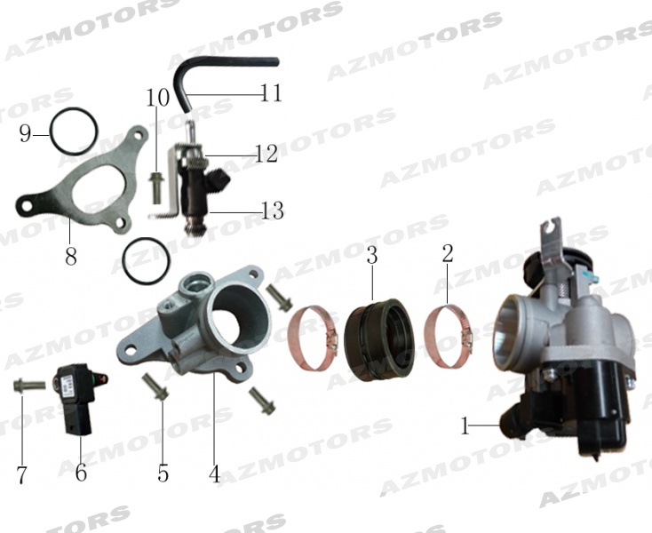 Injection Delphi MASH Pieces MASH FIVE HUNDRED 400 - Moteur gris (2017-2019)