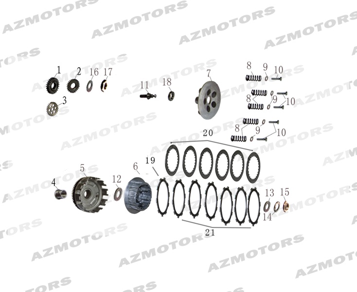 Embrayage MASH Pieces MASH FIVE HUNDRED 400 - Moteur noir (2018-2020)