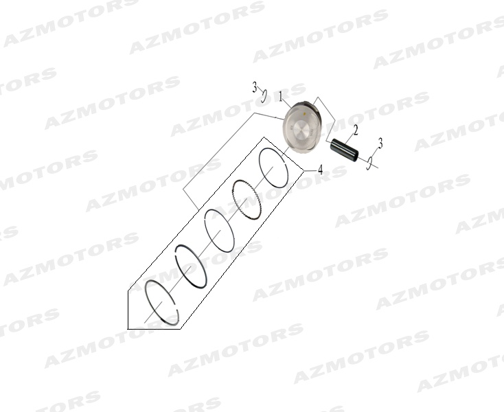 Piston MASH Pieces MASH FIVE HUNDRED 400 - Moteur noir (2018-2020)
