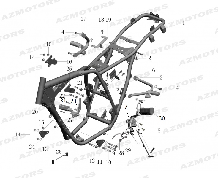 VIS M8X20 MF (MASH) pour CADRE de MASH FORCE 400 DESERT 2020