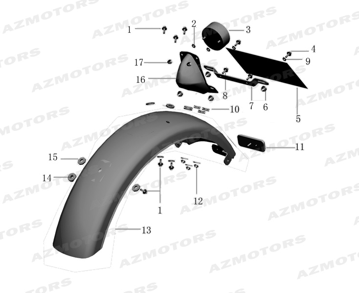 FEU ARRIERE MF (Mash) pour GARDE BOUE FEU ARRIERE de MASH FORCE 400 DESERT 2020