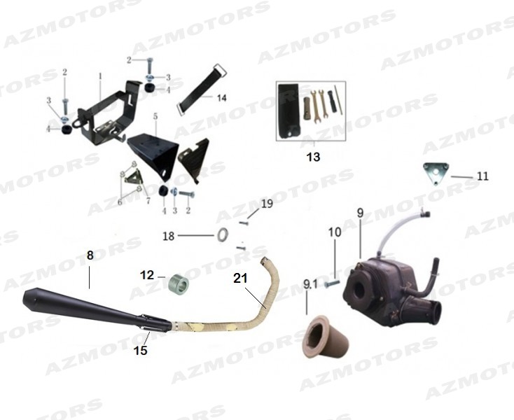 PAIRE RESSORTS ECHAPPEMENT B7  90MM (Mash) pour ECHAPPEMENT BOITIER FILTRE SUPPORT BATTERIE de MASH NEW SEVENTY 125 2019 2020